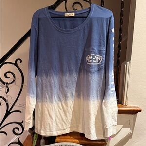 Ron Jon Ombre Blue and White Long Sleeve Tee